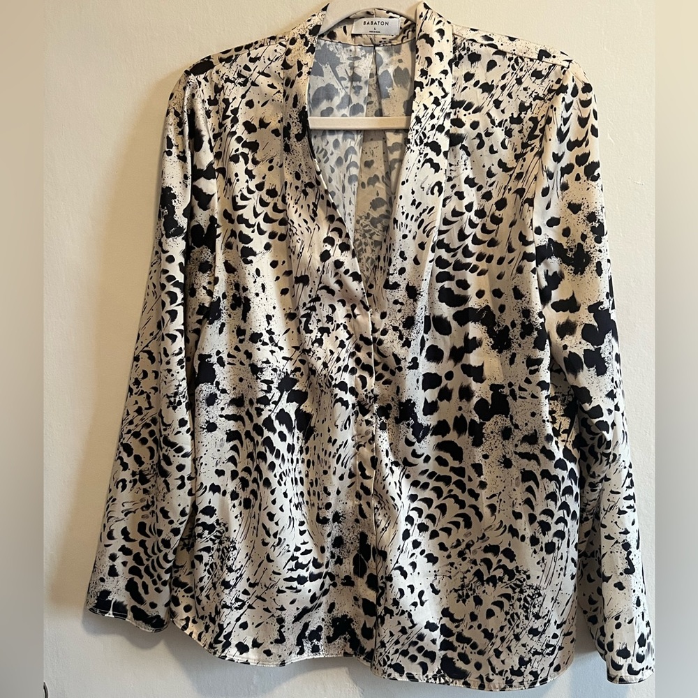Paint Splatter Silky Aritzia Button Down
